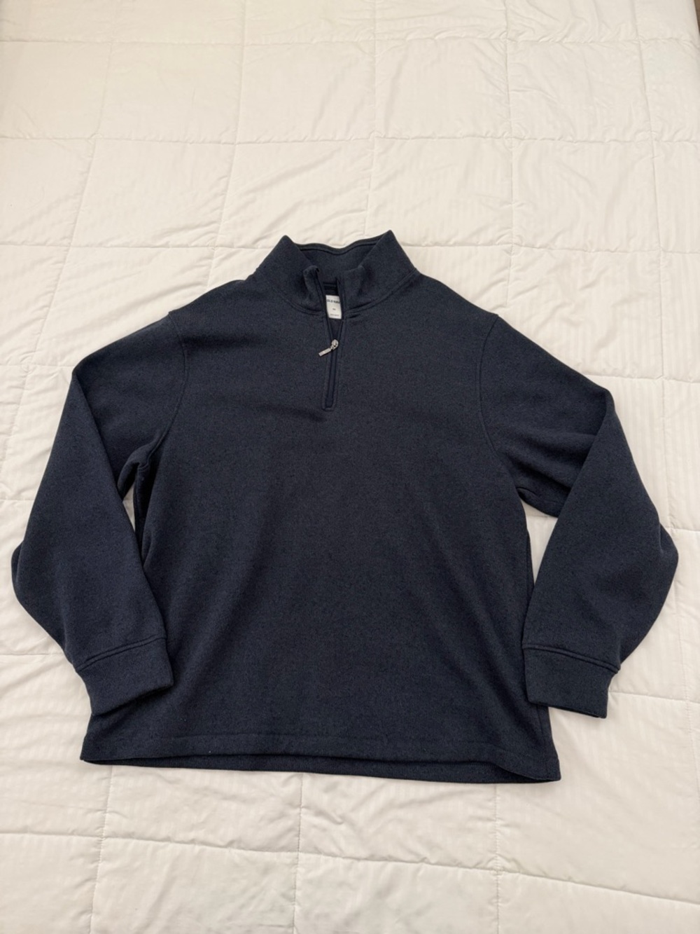 Men's Navy Quarter-Zip Fleece Pullover Sweater